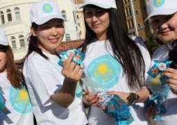 Лента Победы появилась в Казахстане