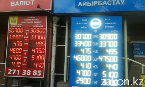 309 тенге за доллар просят обменники Алматы