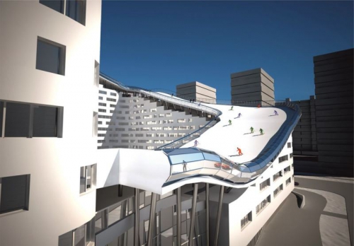 В Астане хотят построить ЖК с горнолыжным спуском на крыше