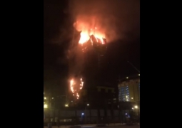 Небоскреб «Абу-Даби Плаза» горит в Астане