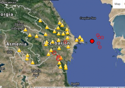 В Каспийском море произошло землетрясение амплитудой 3,4 балла