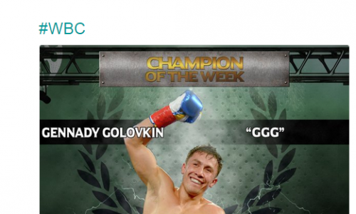 Геннадий Головкин признан чемпионом недели WBC