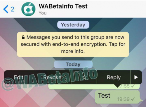 WhatsApp позволит редактировать и удалять уже отправленные сообщения