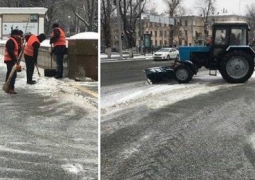Алматинцев просят не оставлять авто на обочинах, чтобы не мешать снегоуборочной технике