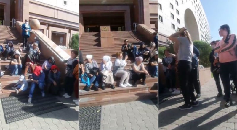 Многодетные матери вышли на митинг с требованием предоставить им жилье в Нур-Султане