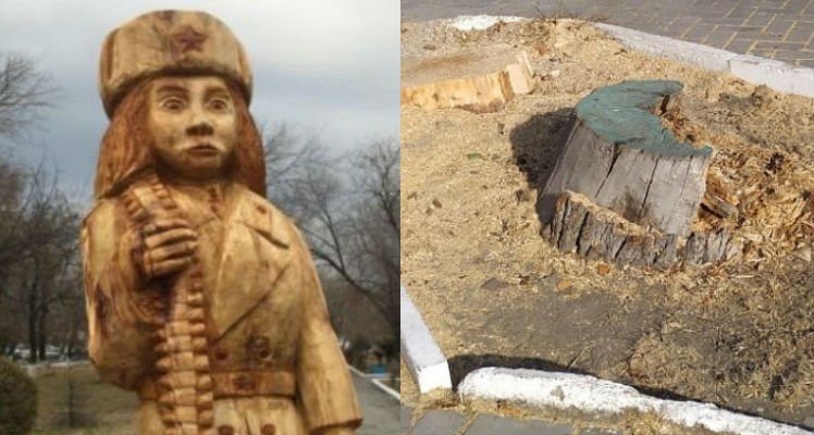 Деревянную скульптуру Маншук Маметовой убрали из парка Семея 