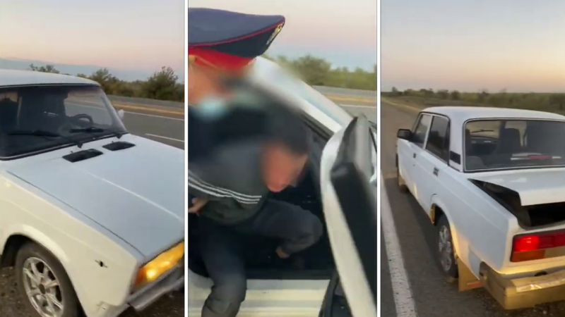 Павлодар облысында полицияның мас жүргізушіні қуған сәті видеоға түсіп қалды