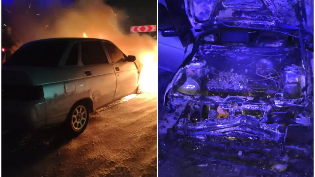 Спящий в авто мужчина обгорел в Уральске