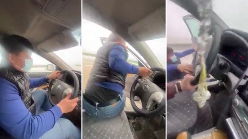 Выпрыгнувшего на ходу из авто водителя задержали в Туркестанской области