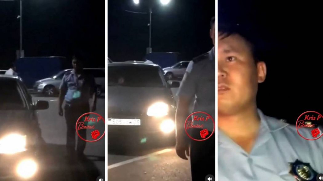Қапшағайда "блатной" полиция қызметкері видеоға түсіп қалды