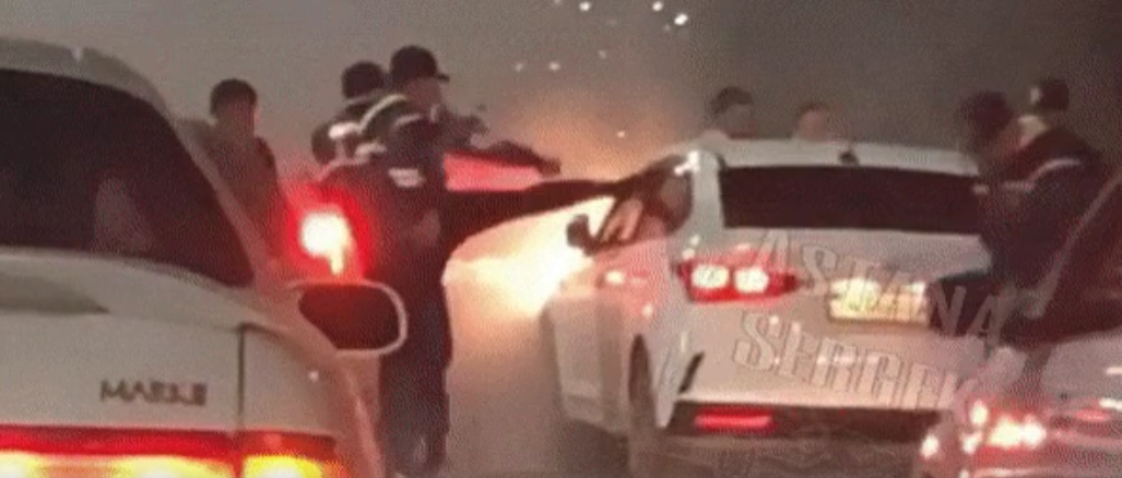 Алматыда куәгерлер ұрыны қуған полиция көлігін видеоға түсіріп алды
